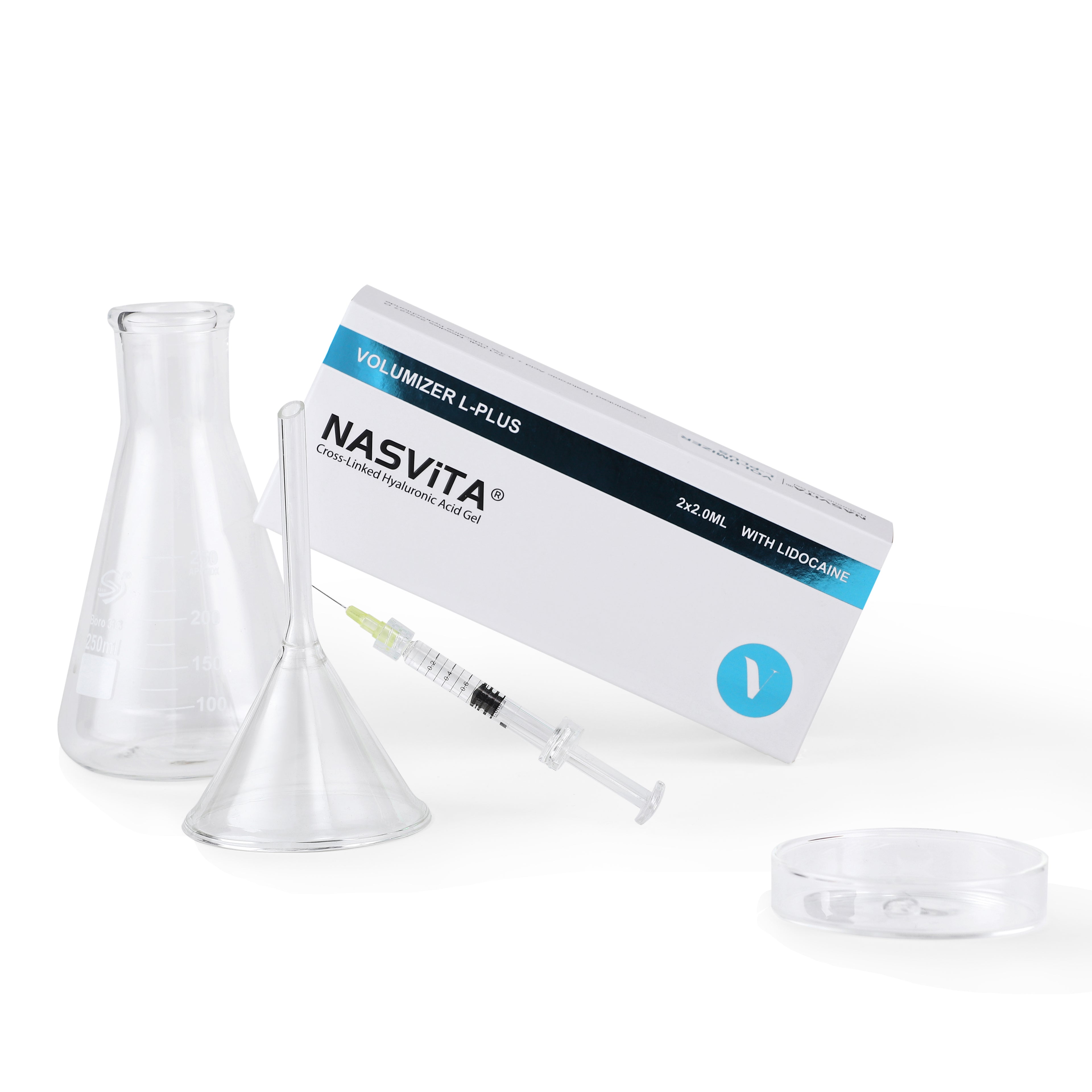 NASViTA VOLUMIZER L-PLUS Monophasic Hyaluronic Acid Filler with Lido for Face Volume 2 ml * 2 Syringes