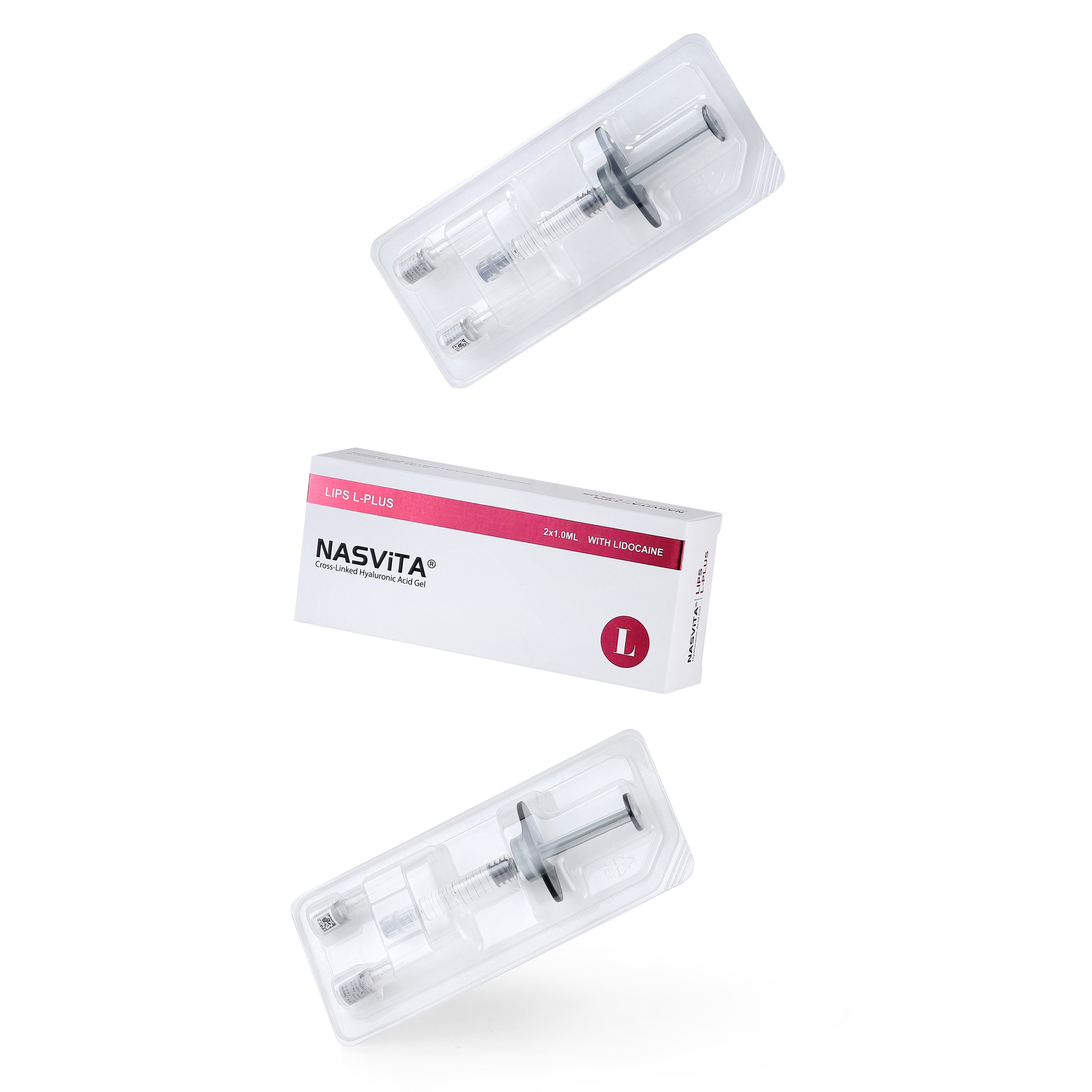 NASViTA LIPS L-PLUS Hyaluronic Acid Filler with Lido for Lip Augmentation 1 ml * 2 Syringes