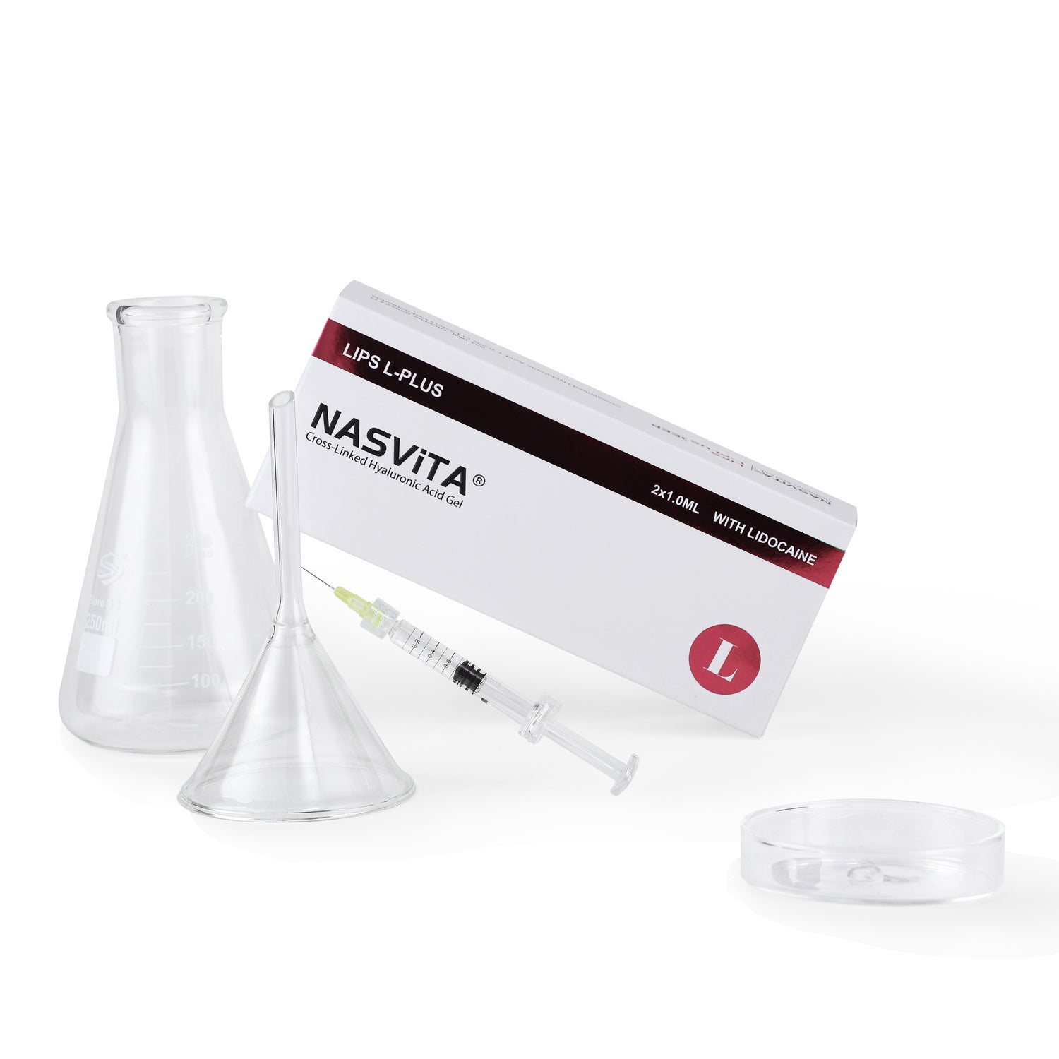 NASViTA LIPS L-PLUS Hyaluronic Acid Filler with Lido for Lip Augmentation  1 ml * 2 Syringes