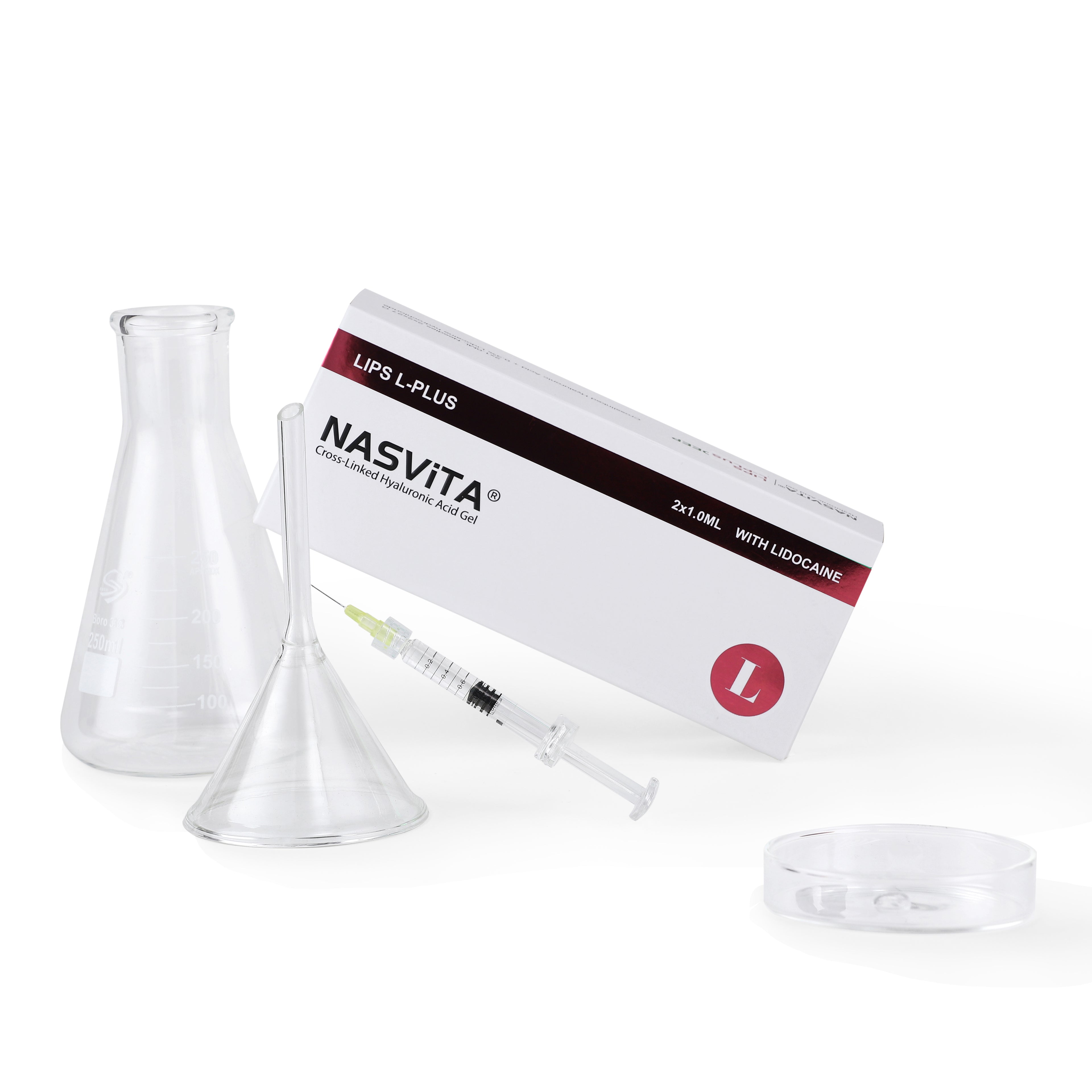 NASViTA LIPS L-PLUS Hyaluronic Acid Filler with Lido for Lip Augmentation 1 ml * 2 Syringes