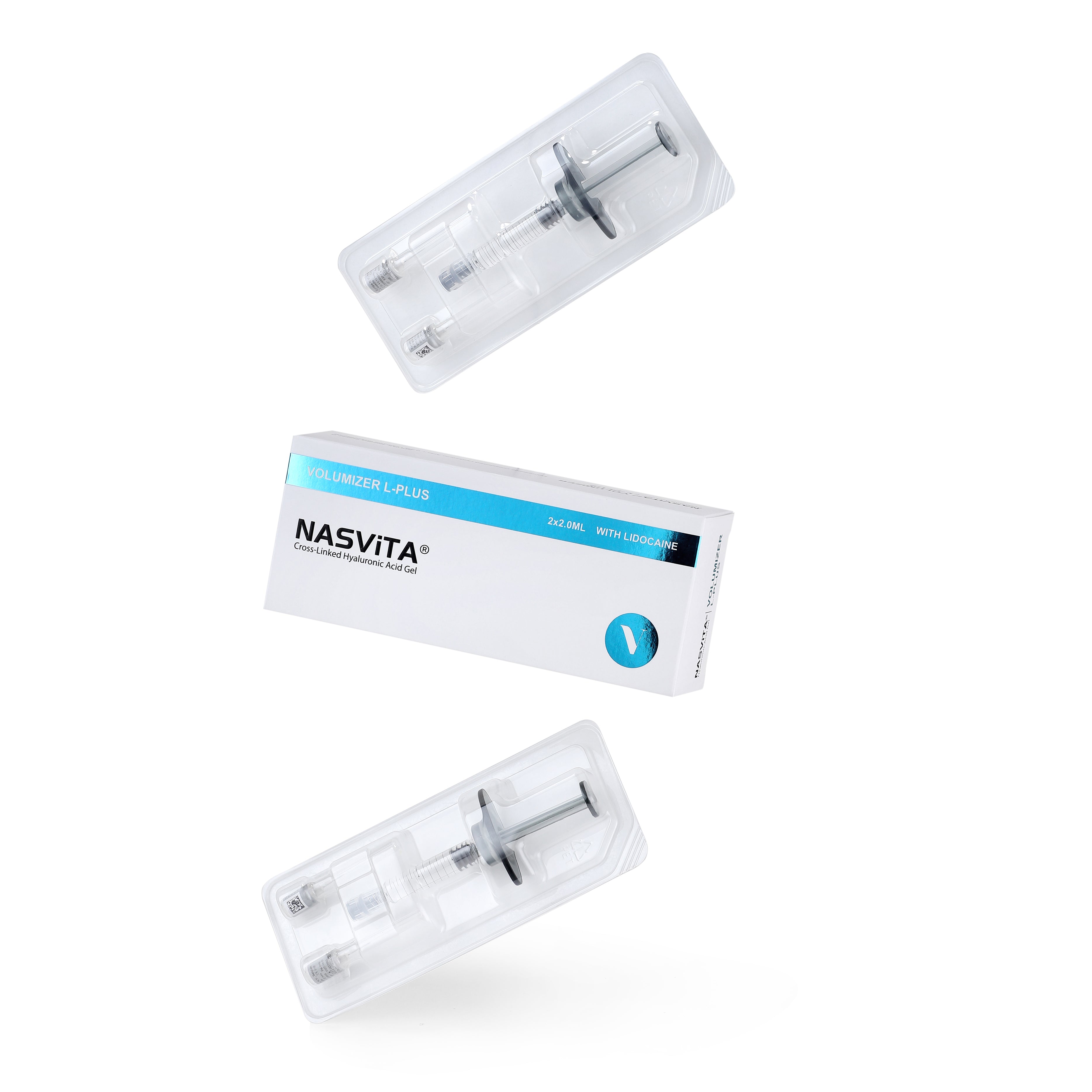 NASViTA VOLUMIZER L-PLUS Monophasic Hyaluronic Acid Filler with Lido for Face Volume 2 ml * 2 Syringes