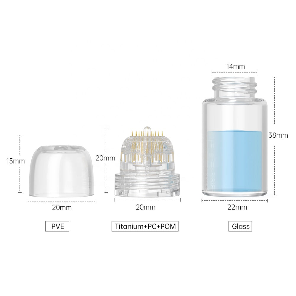 Hydra Needle Microneedle Tool and 5 ml Serum Applicator 20 Titanium Pins Derma Rolling Stamp - Nasvita Medical