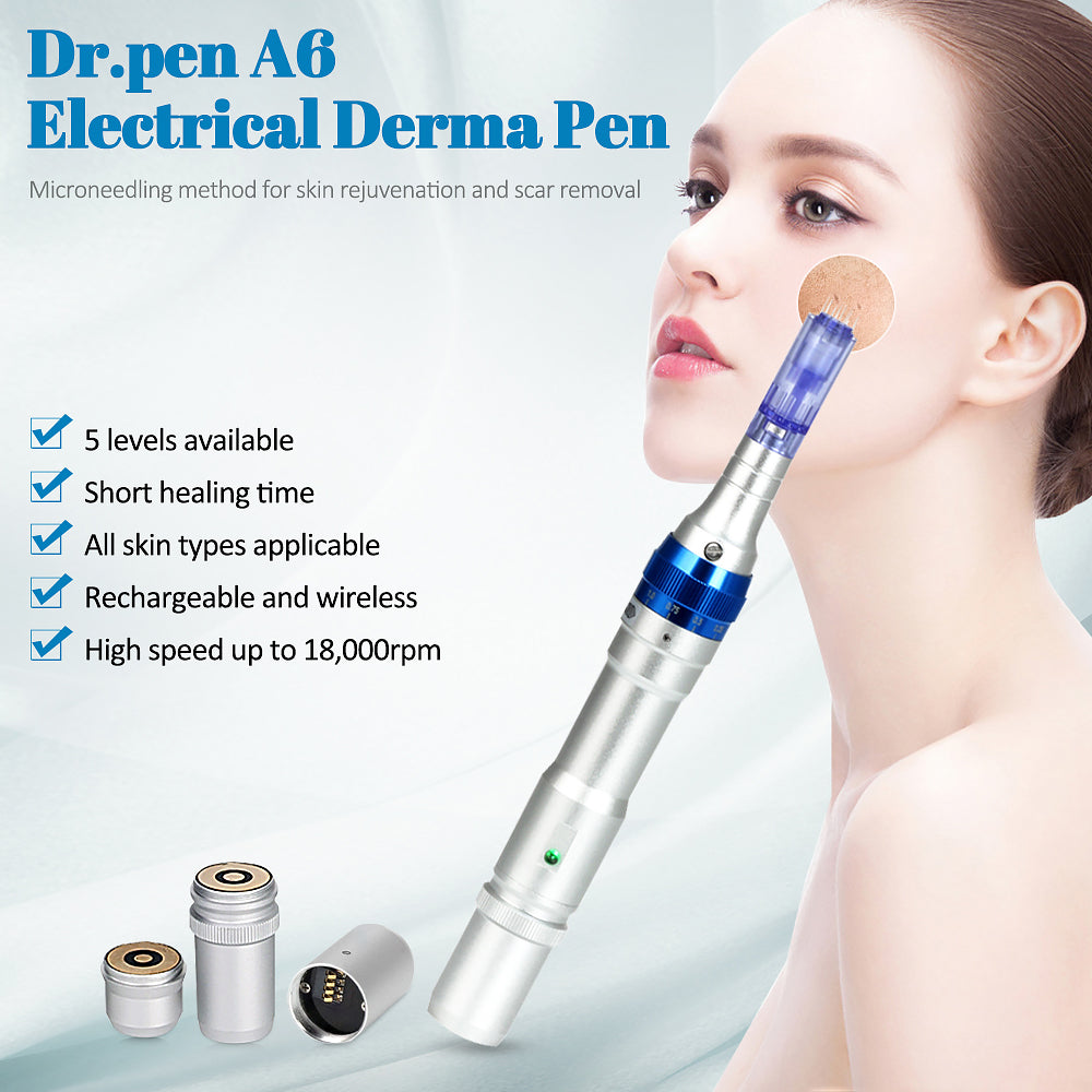 Dr. pen Ultima A6 Microneedling pen with 10 Cartridges - 5 x 12 Pin, 5 x 36 Pin - Nasvita Medical