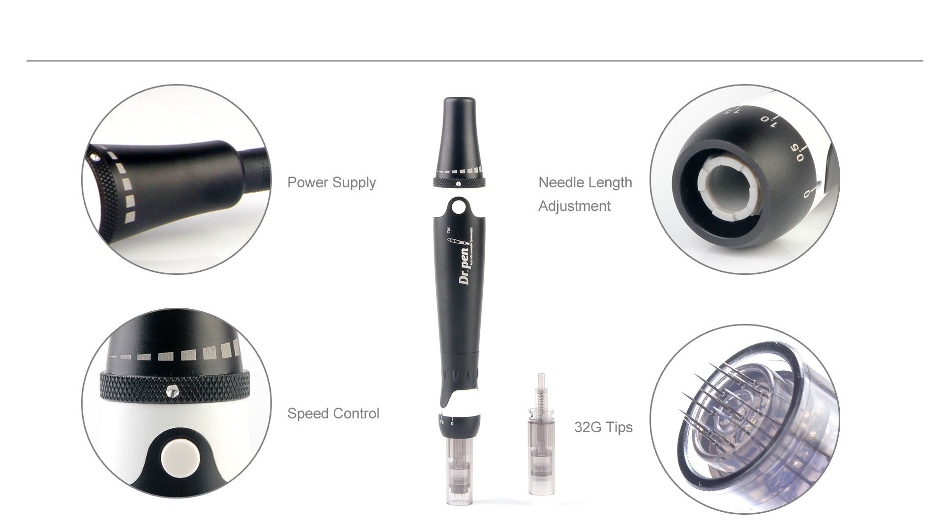 Dr. Pen Ultima A7 Auto Microneedling Pen with 6 pieces 12 Pins Needle Cartridge - Nasvita Medical