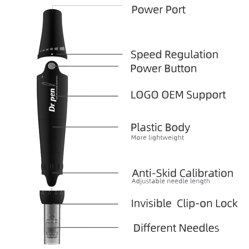 Dr. Pen Ultima A7 Auto Microneedling Pen with 6 pieces 12 Pins Needle Cartridge - Nasvita Medical