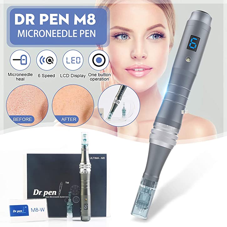 Microneedling Pen - Dr.Pen Ultima M8 Electric Derma Auto Pen with 6pcs pins Cartridges - Nasvita Medical