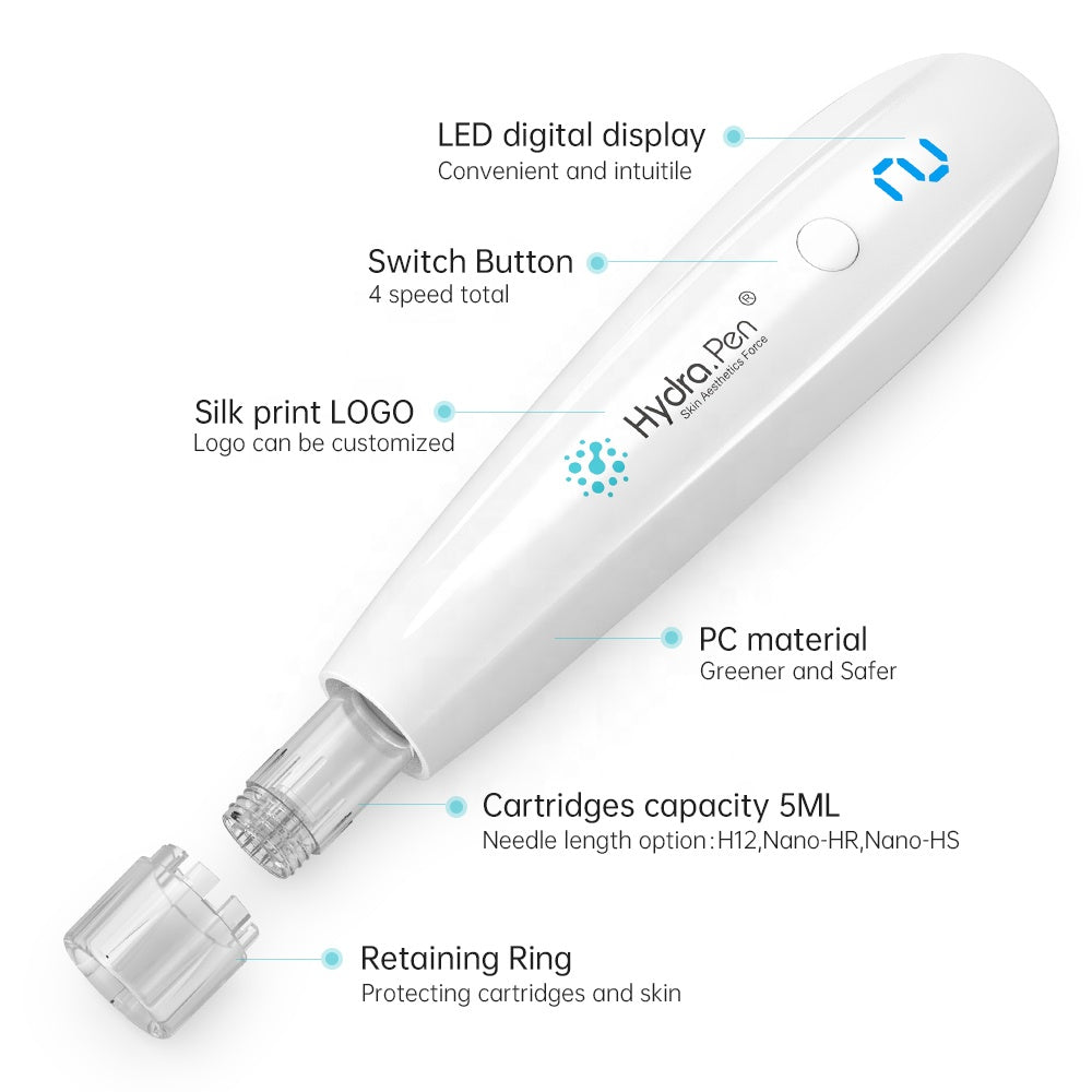 Dr. Pen Hydra Pen H2 Microneedling Pen with Serum Applicator -6 Cartridges - Nasvita Medical
