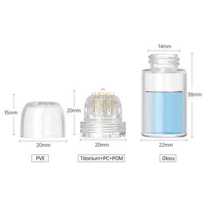 Hydra Needle Derma Stamp with 5 ml Serum Applicator 20 Titanium Pins