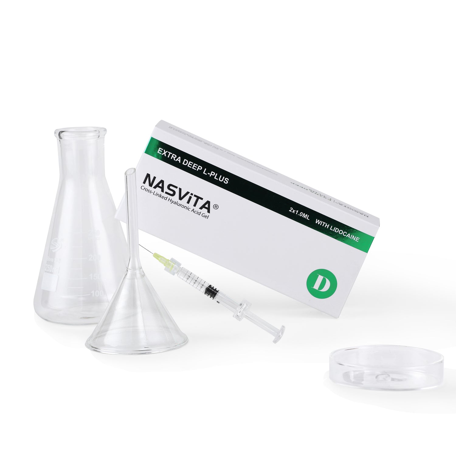 NASViTA EXTRA DEEP L-PLUS Hyaluronic Acid Filler with Lido for Deep Wrinkles 1 ml * 2 Syringes