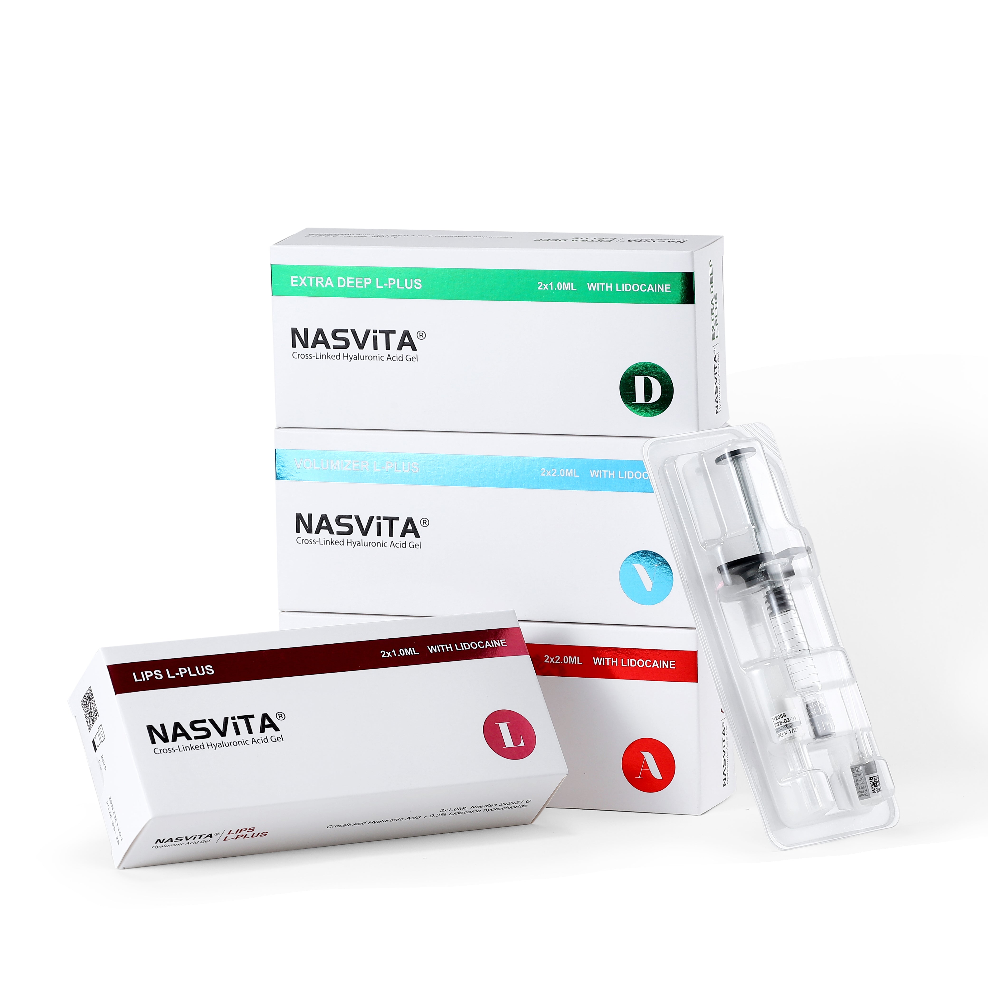 NASViTA AUGMENTA L-PLUS Hyaluronic Acid Filler with Lido for Face Volume 2 ml * 2 Syringes