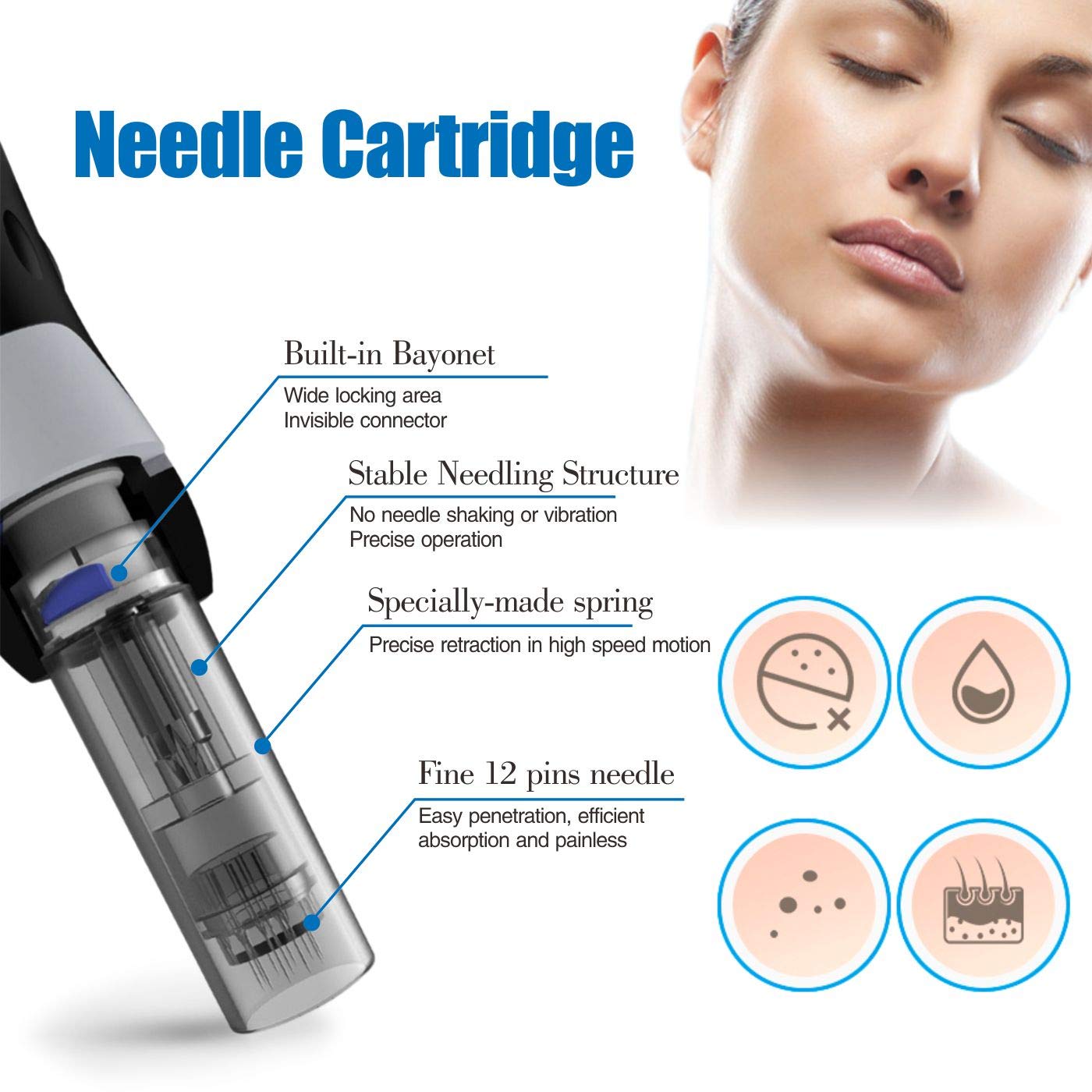 Dr. Pen Ultima A7 Auto Microneedling Pen with 6 pieces 12 Pins Needle Cartridge - Nasvita Medical