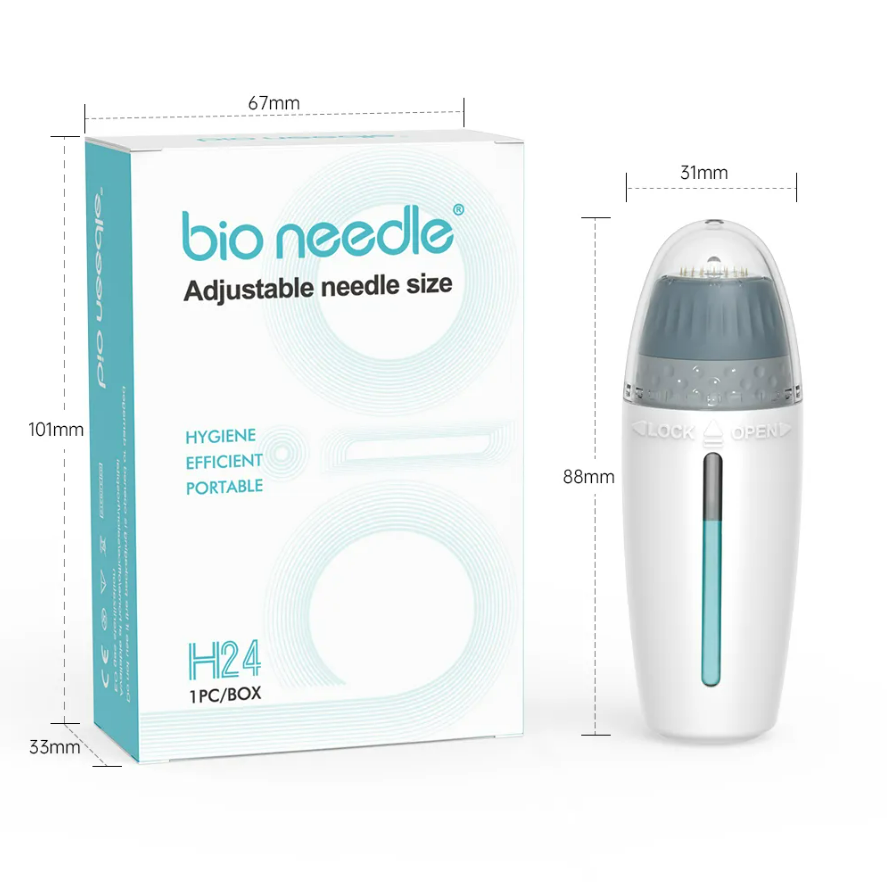 Adjustable Derma Stamp Bio Needle H24 with 10 ml Serum Applicator